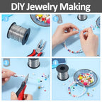 5 Rolls Jewelry Wire for Jewelry Making 18, 20, 22, 24, 26 Gauge Stainless Steel Silver Wire Kit Beading Bendable Craft Wires Tarnish Resistant Beading Wires for Making Crafts