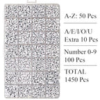 Melius 1450Pcs Acrylic Letter and Number Beads, 4x7mm Alphabetical Flat Round Alphabet Beads in 28 Grid Box for Bracelets, DIY Crafts - color: White-Number, size: 4x7mm
