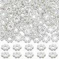 Beebeecraft 80Pcs 6mm Flower Spacer Beads 925 Sterling Silver Plated 304 Stainless Steel Loose Rondelle Granulated Spacer Beads for Jewelry Making Bracelet Necklace DIY Findings Supplies - color: Silver, size: 6mm
