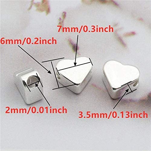 200 Pcs Heart Shape Spacer Beads Small Hole Metal Spacer Beads for Making Bracelet Necklace Earring Accessories DIY Handmade Craft (100 Gold+100 Silver) - color: 100 Gold+100 Silver