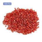 uxcell 1400Pcs Glass Bugle Beads, 1.5x1.5mm Tube Mini Loose Glass Seed Spacer Bead for DIY Earrings Necklaces Bracelets Jewelry Making (Silver-Bright Red) - color: Silver-Bright Red, size: 1.5x1.5mm