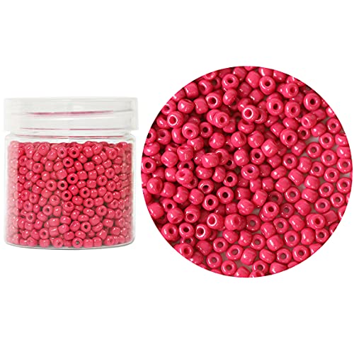 Bala&Fillic Rose Color 4mm Glass Seed Beads About 1400pcs in Box 6/0 Glass Craft Seed Beads for Jewelry Making (Rose, 4mm) - color: Rose, size: 4mm