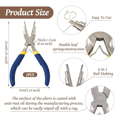 Pandahall 2 Rolls Jewelry Beading Wires 20 Gauge Bendable Copper Wire with Looper Pliers Platinum Golden Tarnish Resistant Copper Beading Wire for DIY Jewelry Craft Making Supplies