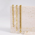 Waterproof Gold Chain Bracelet For Women Non Tarnish,14K Gold Plated Link Dainty Bracelets Stake Layered Bracelet Set Hypoallergen Gold Jewelry - color: Style-9