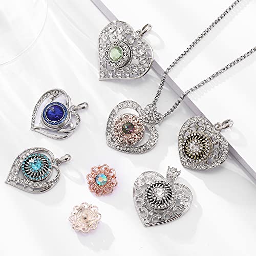10PCs Mixed Style Rhinestones Snaps Jewelry Charms Buttons 18/20mm for Interchangeable Snaps Jewelry Making Women DIY Button Bracelets Necklaces Rings Brooch Accessories (Purple) - color: Purple