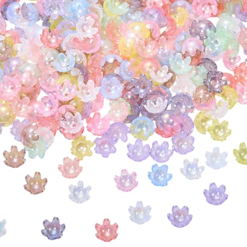 Ornaland 310-330Pcs Acrylic Flower Beads for Jewelry Making Floral Charms Spacer Beads for Bracelets Necklace DIY Craft(Mixed Color) - color: Mixed Color-A