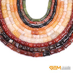 GEM-Inside 30Pcs 5x12mm Natural Black Brazil Stone Agate Plant Bamboo Knot Bone Charms Beads for Jewelry Making Power Energy Chakra Stone Beads - color: Black Brazil Agate