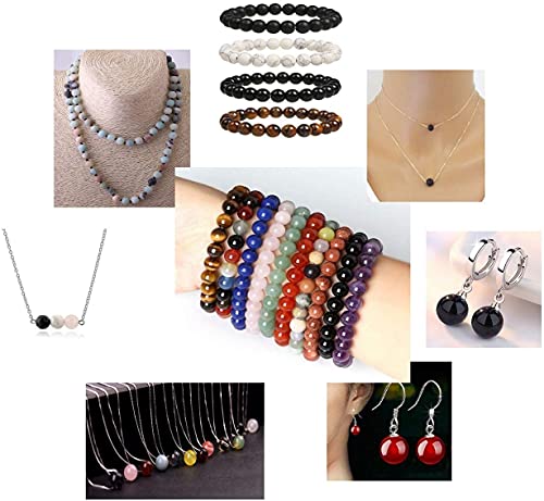 AD Beads 8mm Natural Round Loose Beads 110 Pieces, for Making 108 Mala Prayer Beads Necklace, Bracelet & Yoga Meditation, Jewelry Design (Indian Agate) - color: Indian Agate