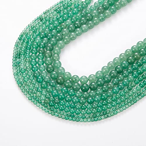 100Pcs Natural Stone Beads 6mm Green Aventurine Round Gemstone Loose Beads with Elastic Bracelet String for Bracelets Necklace Jewelry Making - color: Green Aventurine, size: 6mm
