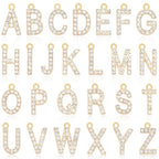 SANNIX 26Pcs Letter Charms, Full Rhinestone Letter Charms for Jewelry Making, KC Gold Initial A-Z Alphabet Letter Charm Crystal Pendants for Bracelet Necklace Earrings Crafts Making - style: Rhinestone Letter