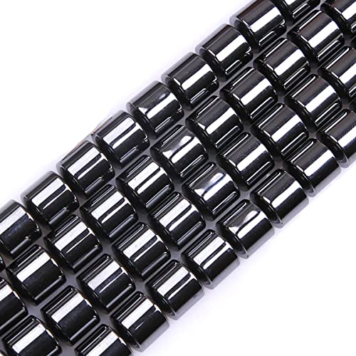 HAAMIIQII 50pcs 8mm Natural Black Hematite Loose Gemstone Beads Drum Shape Spacer Stone Beads for Jewelry Making DIY Bracelets Necklaces Crafting - color: Drum Shape, size: 8mm