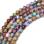 MJDCB 12mm Purple Blue Imperial Jasper Gemstone Beads Round Loose Stone Bead for Jewelry Making Bracelets Necklaces - color: Purple Blue Imperial Jasper, size: 12mm