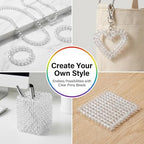 1000+ Pcs Pony Beads Bulk - Sukh 6x9 mm Plastic Bracelet Crystal White Clear Beads for Bracelets Making, Hair Braids, DIY Crafts, Key Chai Making, Home Decor