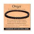 MASSIVE BEADS Handmade Yoga Stretch Elastic Bracelet Natural Stone Crystal Healing Power Energy Gifts for Unisex Adult 4mm 6mm 8mm 10mm - color: Black Onyx(Positive Energy), size: 4mm