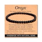 MASSIVE BEADS Handmade Yoga Stretch Elastic Bracelet Natural Stone Crystal Healing Power Energy Gifts for Unisex Adult 4mm 6mm 8mm 10mm - color: Black Onyx(Positive Energy), size: 4mm