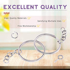 Swpeet 360Pcs 6/5" 30mm Sliver Key Chain Rings Kit, Including 120Pcs Keychain Rings with Chain and 120Pcs Jump Ring with 120Pcs Screw Eye Pins Bulk for Jewelry Findings Making (Sliver) - color: Sliver, size: 30mm