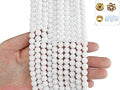 650PCS 8mm Snow White Glass Beads for Jewelry Making,Round Smooth Beads, Bracelet Space Loose Beads for Earring, Necklaces-Adult Craft Supplies - size: 8mm White #361