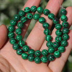 Natural Stone Beads 8mm Polished Round Smooth Gemstone Beads for Jewelry Making Supplies 15 Inch(45 Beads) (Green Peacock) - color: Green Peacock-45pcs