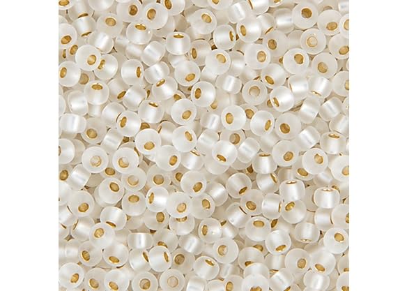 Miyuki Seed Bead 11/0 APX.22g - Cry. Silver Lined Semi-Frosted Japanese Glass Seed Beads - color: Cry. Silver Lined Semi-Frosted