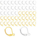 50PCS Leverback Earring Hooks, Stainless Steel Open Loop Leverback Hoops, Leverbacks French Earring Hooks for Making Dangle Earrings, Smooth to Open & Close (Silver and Gold) - color: Silver+gold
