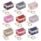 Royal Bagger Genuine Cow Leather Mini Jewelry Box Women's Coin Purse Solid Color Kiss Lock Change Pouch Casual Style Small Storage Bag for Women 1894 (Milk Tea with Chain) - color: Milk Tea with Chain