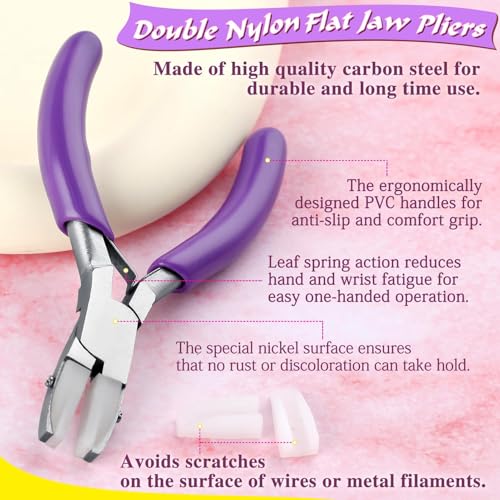 SPEEDWOX Nylon Jaw Pliers - Double Flat Jaw Pliers for Jewelry Making - style: Flat Nylon Jaw Pliers