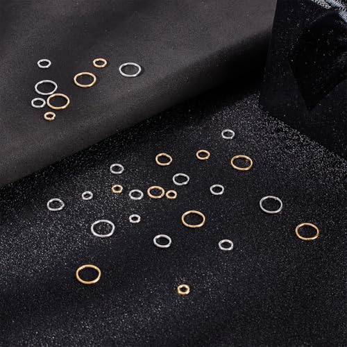 Beebeecraft 600Pcs 4/5/6/8mm Open Jump Rings 18K Gold & 925 Sterling Silver Plated 304 Stainless Steel Jump Ring Connector Links for Jewelry Making DIY Crafts Accessories - color: Gold and Silver