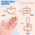 Purse Hardware for Bag Making 1 Inch Buckles for Straps-18 Pcs Rose Gold Swivel Clasp Snap Hooks D Ring Slider Buckles for Bag Purse Strap Dog Collar Making Supplies - color: Rose Gold-18pcs-1 Inch