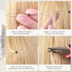 Hair Extension Tools Kit, 2500 Silicone Lined Ring Beads, 8 C/J/I Hair Needles, 5 Rolls Sewing Thread, Sew in Hair Extensions Kit for Hair Styling & Wig DIY Craft - color: Brown