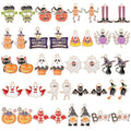 MARFOREVER 40 Pcs/20 Pairs Halloween Charms, Enamel Halloween Charms Bulk Pumpkin Bat Skeleton Witch Spider Candy Charm Pendants for Jewelry Bracelet Necklace Making - style: Halloween