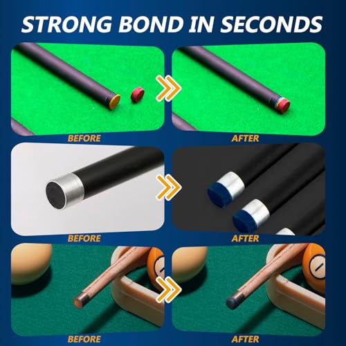 Pool Cue Tip Glue 100g, Quick Dry Billiard Cue Tip Glue for Pool Stick, Heavy Duty Super Adhesive for Snooker Cue, Pool Cue Accessories - No Tip Clamp Needed - size: 100g, style: Pool Cue Tip Glue