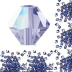 100pcs Authentic Preciosa 3mm (0.12 Inch) Small Faceted Bicone Crystal Loose Beads Tanzanite AB (Purple) Compatible with Swarovski Elements Crystals for Jewelry Making Pre-B365 - color: Tanzanite AB, size: 3mm (0.12 Inch) - 100pcs