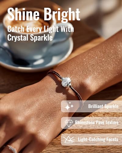 925 Sterling Silver Sparkle Simulated Birthstone Charms - Large Hole Rhinestone Pave Spacer Bead, Synthetic Crystal Accent for Bracelets & Necklaces, Lovely Mother-Daughter Gift