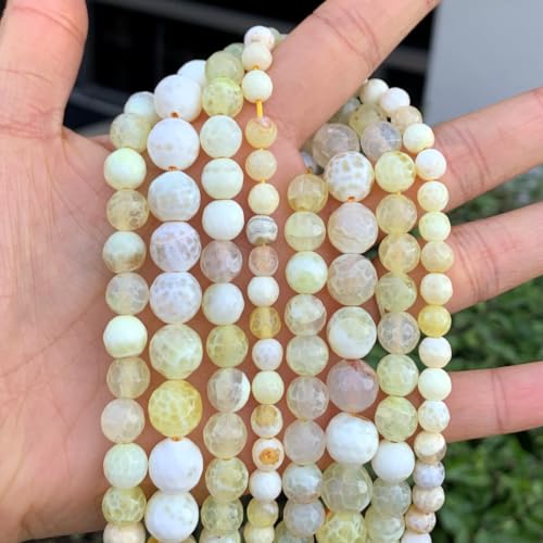 180pcs Adabele Natural Faceted Yellow Fire Agate Healing Gemstone 4mm (0.16 Inch) Small Round Loose Beads Gem Stone Spacer for DIY Craft Jewelry Making GH3-4 - color: Faceted Yellow Fire Agate, size: 4mm (180pcs/2 strands)