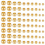 PH PandaHall 18K Gold Plated Brass Tube Crimp Beads 500Pcs 5 Sizes Rondelle Spacer Bead Loose Connector Beads for DIY Jewelry Necklace Bracelet Crafts 2mm 2.5mm 3mm 4mm 5mm, 1~4mm Hole