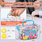 Pony Beads 1100+ Pcs – White Plastic Kandi Beads in Jar for Bracelets, Hair Braids, Jewelry Making & DIY Crafts - color: White