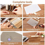 pamctry 50 Pcs Book Binding Kits for Beginners - Complete DIY Kit with Tools & Instructions, 11.6 x 7.8 Inches - style: Book Binding Kits + Bamboo Book Press