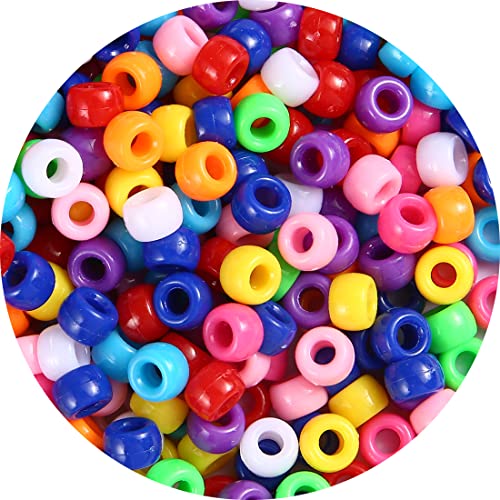 Iooleem Pony Beads(1000pcs 10 Multi-Colored), Beads for Jewelry Making, Crafts, Beading Supplies, Arts & Crafts Materials for Jewelry Making. - color: Classic Multi-Colored, size: Medium Pack