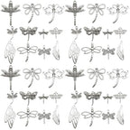 Youdiyla 110PCS Ancient Silver Dragonfly Series Pendant Jewelry Making DIY Keychain Earrings Pendant Various Design Charms for Jewelry Making Bracelets Necklace (SN11) - color: SN11