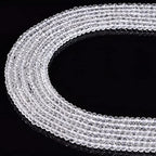 JM Design Clear Quartz Faceted Rondelle Beads Size 2x3mm 15.5'' Strand for Jewelry Making