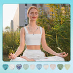 PH PandaHall 50PCS 10mm Heart Gemstone Beads, 10 Styles Natural Synthetic Stone Beads Rose Quartz Beads Crystal Spacer Beads for Christmas Bracelet Necklace Jewelry Making Crafts