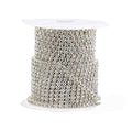 11 Yards 2mm Silver Crystal Rhinestone Close Chain Single Row Trimming Claw Chain Jewelry Crafts DIY (Silver) - color: silver