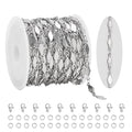 KYUNHOO 13 Feet Stainless Steel Jewelry Making Chains Bulk Rhombus Link Silver Craft Chain Necklace for Men Women with Lobster Clasps and Jump Rings - color: Rhombic Silver