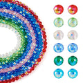 Craftdady 8 Strands 6mm Crystal Beads Electroplate Glass Round Faceted Loose Half AB Color Plated Crafting Beads for DIY Earring Necklace Jewelry Making - color: 8 Color-Round-8mm