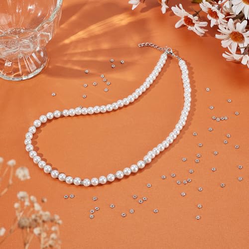 UNICRAFTALE 1000Pcs Spacer Beads Flower Beads 3mm Daisy Spacers Beads Metal Loose Beads Blossom Beads Braclet Beads Tiny Spacer Beads for Necklace Bracelet Earring Jewelry Making Hole 0.8mm - color: Platinum