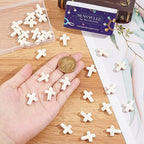 SUNNYCLUE 1 Box About 40Pcs Cross Beads White Synthetic Turquoise Beads Bulk Easter Pocket Crosses in Bulk Mini Cross Charm Crucifix Spacers for Jewelry Making Beading Kit DIY Bracelet Supplies - color: 40pcs 15x20mm White Cross Beads
