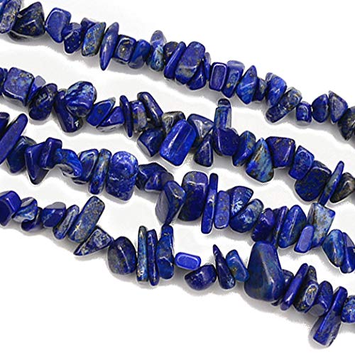 5-8mm Natral Healing Gemstone Waist Bracelets Necklace Kit Irregular Stone DIY Crafts Design Jewelry Making 1 Strand per Bag Approxi 34 inch (Blue Lapis Lazuli Chips) - color: Blue Lapis Lazuli Chips