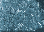Czech Bugle Beads 40 gr / 1.4 oz Glass Tube Size #3 7mm (Very Light Blue Silver Lined) - color: Very Light Blue Silver Lined