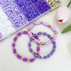 MIIIM Purple Clay Beads Kit for Bracelets Making, Heishi Beads, Clay Charms and Gold Spacer Beads for Jewelry Making, Friendship Bracelet Beads Kit for Crafts, Concert, Raves, Gifts - color: Purple
