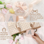 CHMI Personalized Jewelry Box for Women and Girls - Travel Essential and Birthday Gift - Bridesmaid Gift - Initial Pink J - color: Champagne Pink, size: J